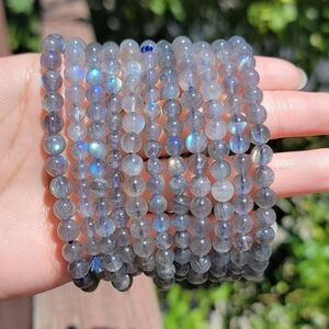 NEW 6MM HIGH-QUALITY LABRADORITE STRETCH BRACELETS